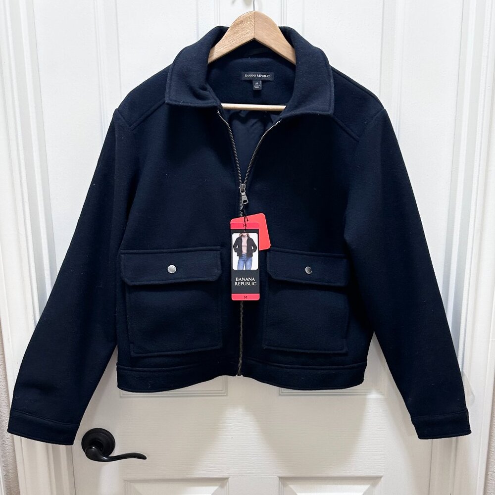 Banana Republic Women's Jacket Size M Black Soft Brushed Fabric Casual (NEW)